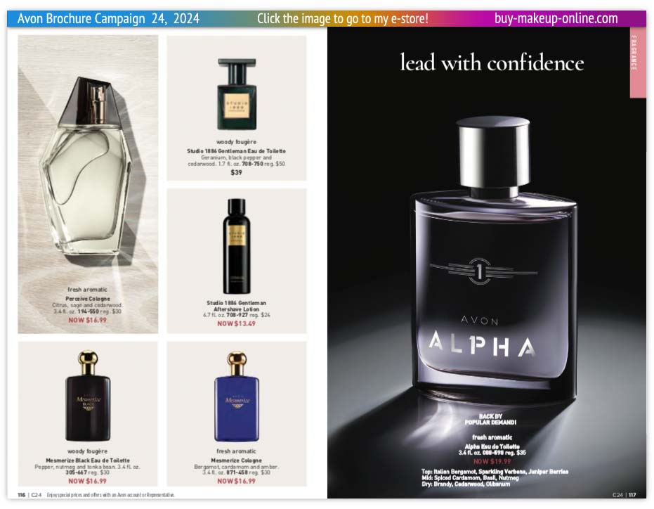 view Avon Catalog Campaign 24 Online | Avon Fragrance Mesmerize Perceive Alpha 