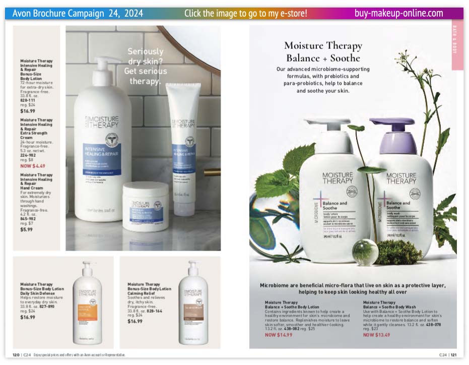 view Avon Catalog Campaign 24 Online | Avon Moisture Therapy Bonus Size 