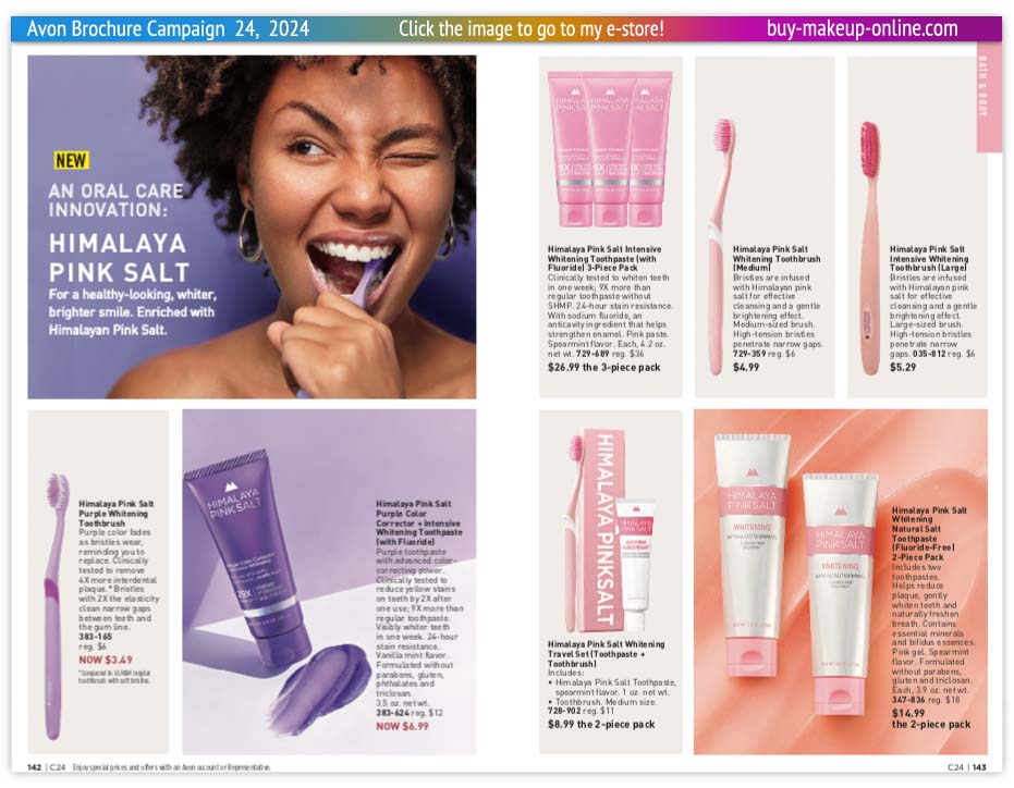 view Avon Catalog Campaign 24 Online | Avon Himalaya Pink Salt Toothpaste Toothbrush 