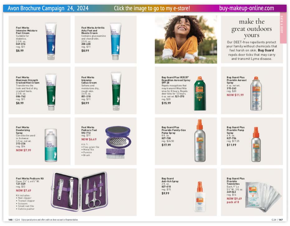 view Avon Catalog Campaign 24 Online | Avon Foot Works Foot Care Bug Guard 