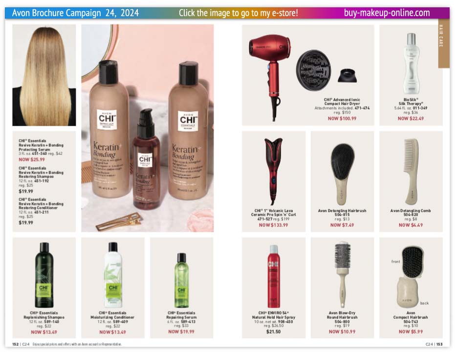 view Avon Catalog Campaign 24 Online | Avon CHI Biosilk HairBrush 