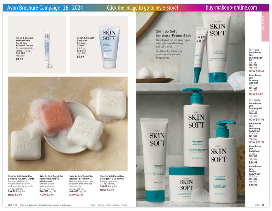 Avon Catalog Campaign 26 | Avon Skin So Soft Soft Fresh And Smooth For Acne Prone Skin Facial Bar 