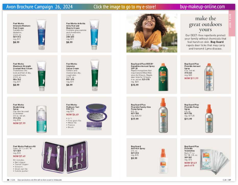 view Avon Brochures Online Campaign 26 | Avon Foot Works Foot Care Bug Guard 