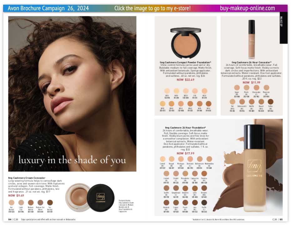 view Avon Catalog Campaign 26 Online | Avon Cashmere Powder Foundation Concealer 