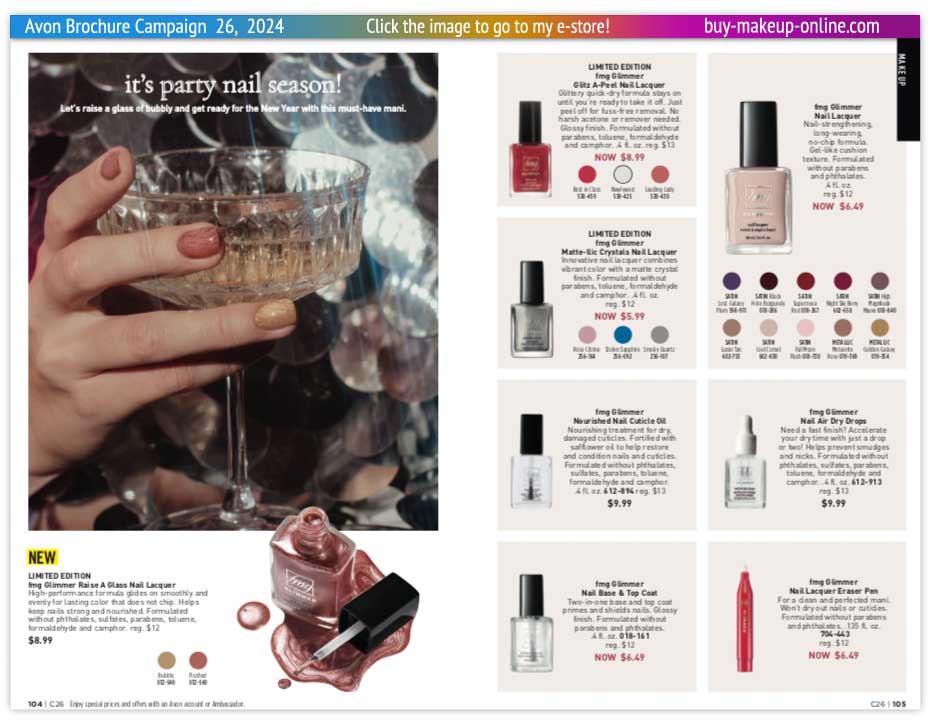 view Avon Catalog Campaign 26 Online | Avon Glimmer Nail Lacquer 