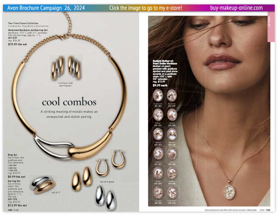 view Avon Catalog Campaign 26 Online | Avon Jewelry Two Tone Fusion Collection 