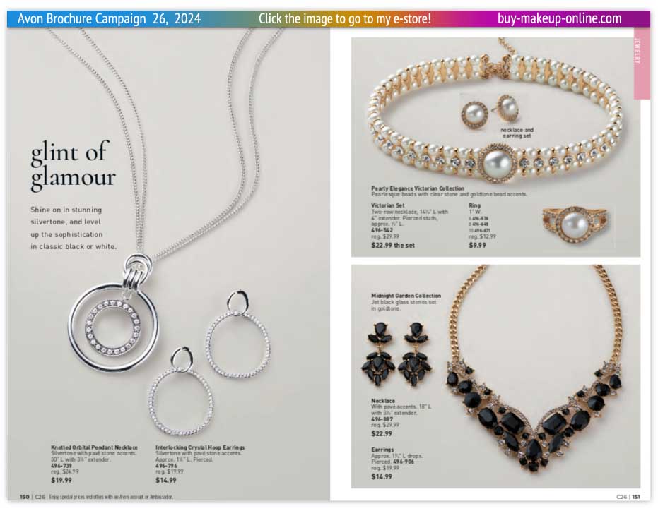 view Avon Catalog Campaign 26 Online | Avon Jewelry Knotted Orbital Pendant Collection 