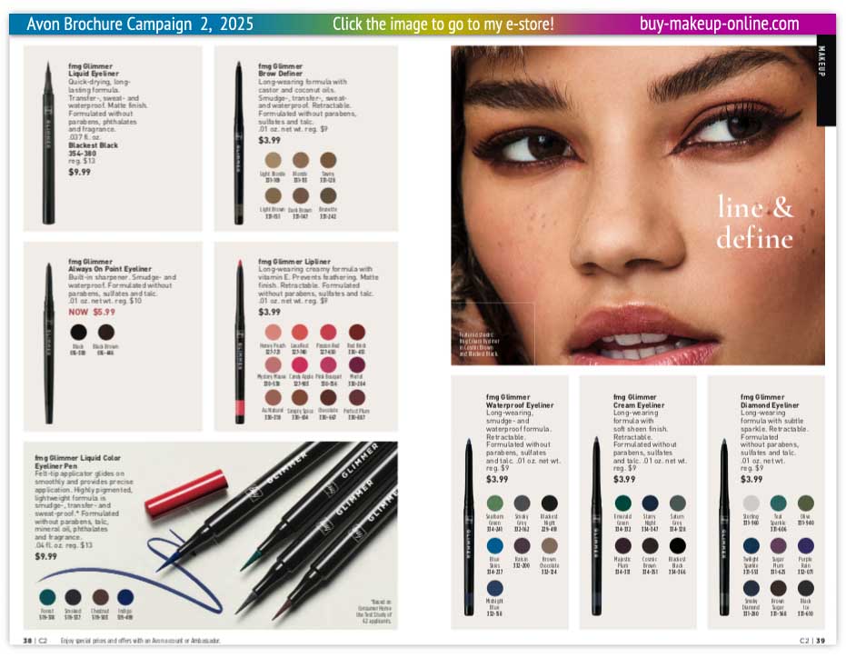 view Avon Brochures Online Campaign 2 | Avon Glimmer Liner 