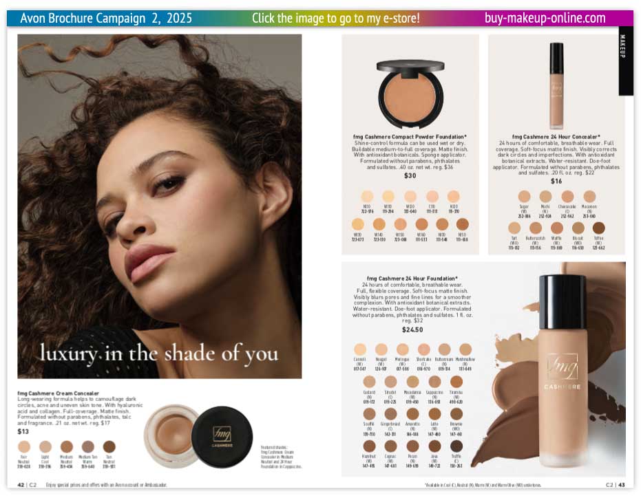 view Avon  Campaign 2 Brochures Catalog Online | Avon Cashmere Foundation Cream Concealer 