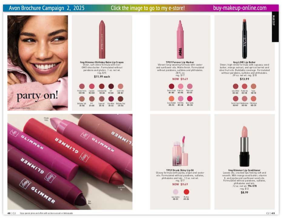 Avon Book Campaign 2 Catalog Online | Avon Birthday Balm Lip Conditioner Lip Butter TPSY 