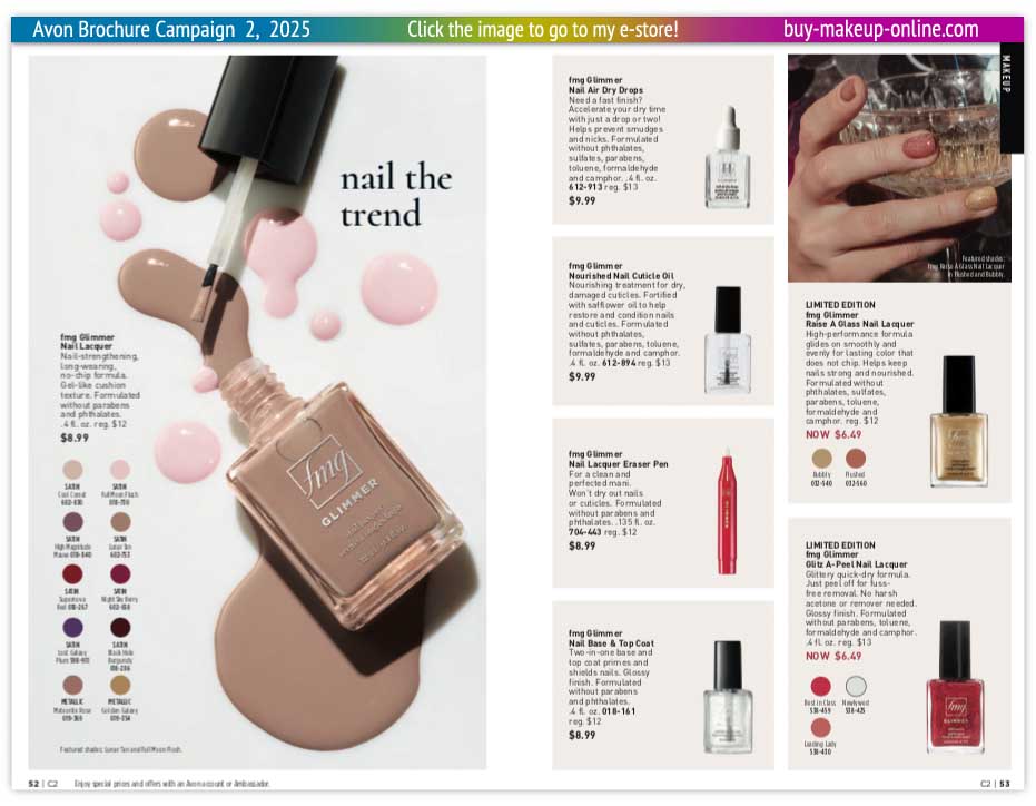 New Avon Campaign 2 book Online | Avon Glimmer Nail Lacquer 