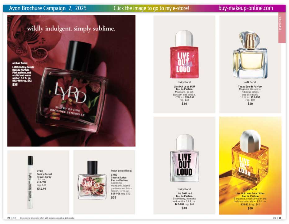 Avon Book Catalog Campaign 2 Online | Avon Fragrance Lyrd Candle Live Out Loud Today 