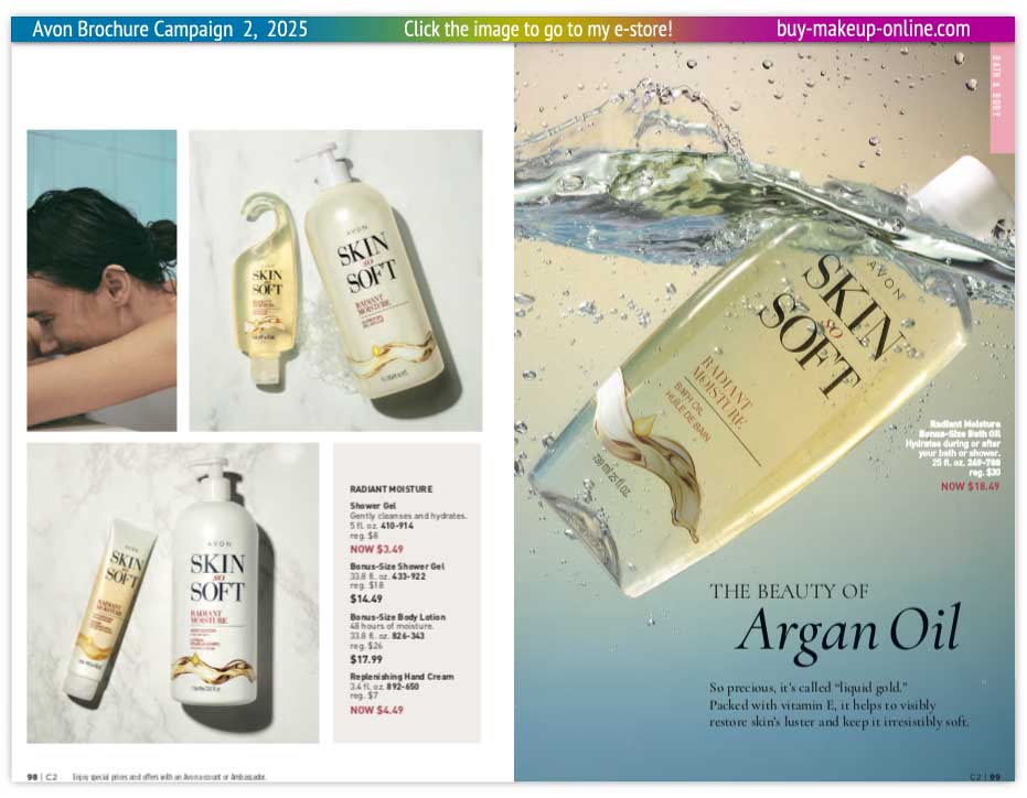 view Avon Catalog Campaign 2 Online | Avon Skin So Soft Radiant Moisture 