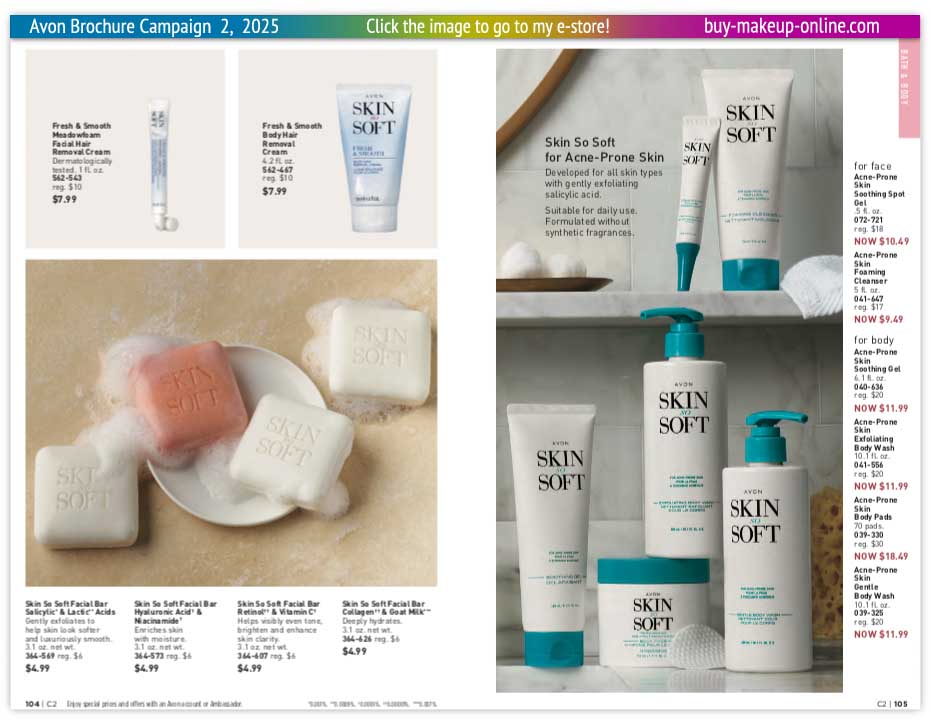 view Avon Catalog Campaign 2 Online | Avon Skin So Soft Fresh And Smooth Facial Bar SSS For Acne Prone Skin 