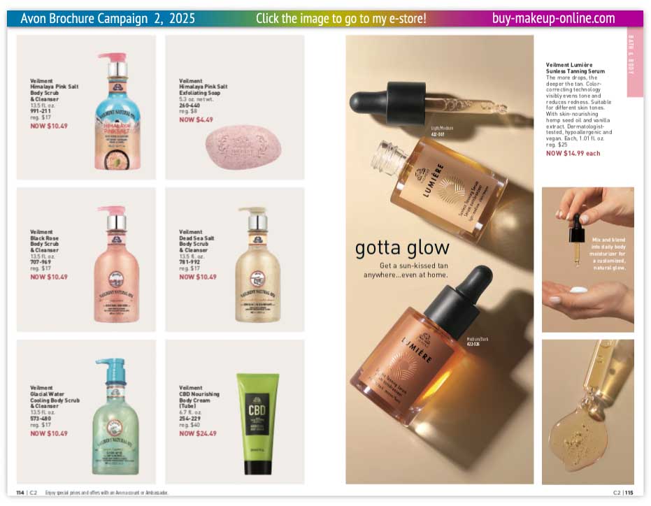 view Avon Catalog Campaign 2 Online | Avon Veilment Natural Spa Soap Sunless Tanning Serum CBD 