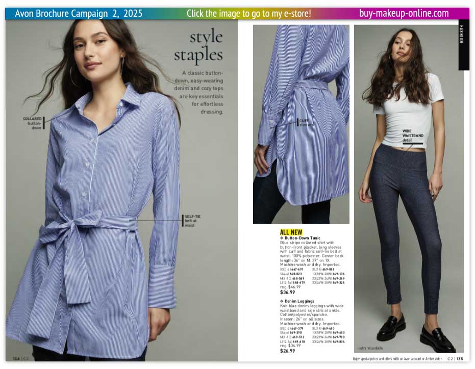 view Avon Catalog Campaign 2 Online | Avon Fashion Button Down Tunic 