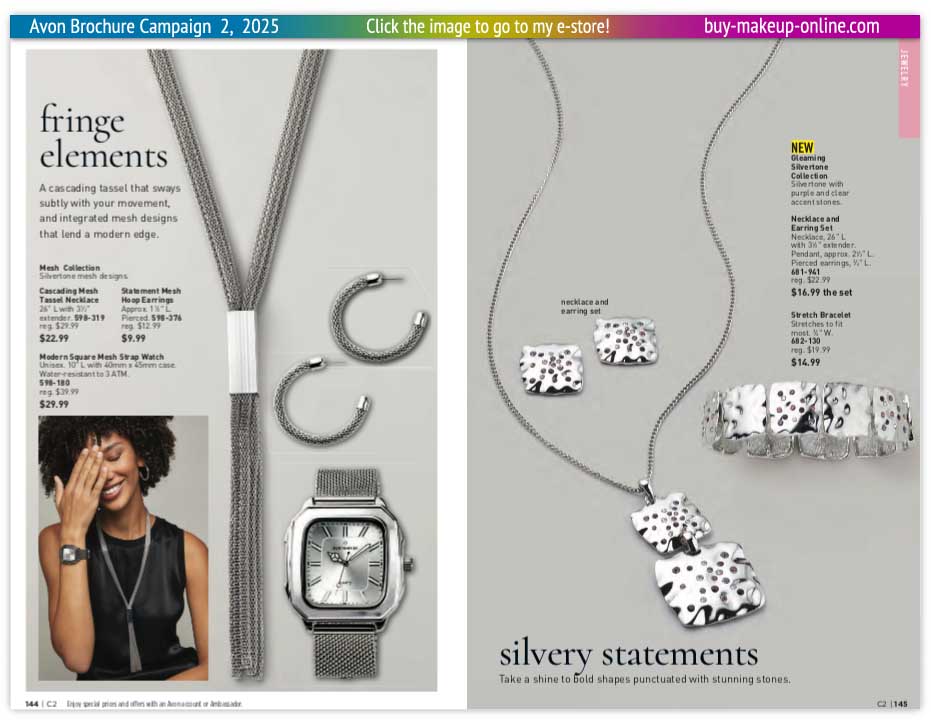 view Avon Catalog Campaign 2 Online | Avon Jewelry Metal Mesh Collection 