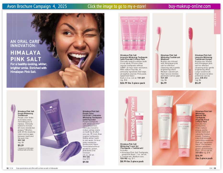 view Avon Campaign 4 Catalog Online | Avon Himalaya Pink Salt Toothbrush Toothpaste 