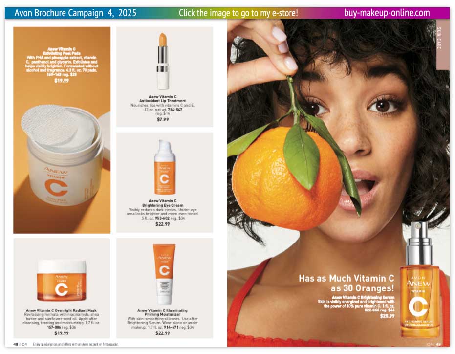 Avon Book Campaign 4 Catalog Online | Avon Anew Vitamin C 