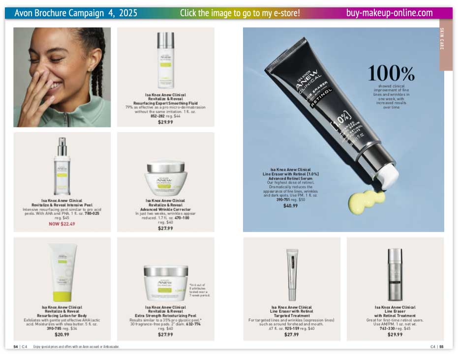 New Avon Campaign 4 book Online | Avon Anew Clinical Revitalize Line Eraser Retinol Treatment 