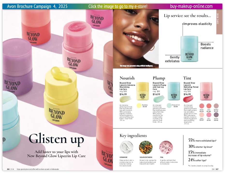 New Avon Campaign 4 book Online | Avon Beyond Glow Lipcerin 