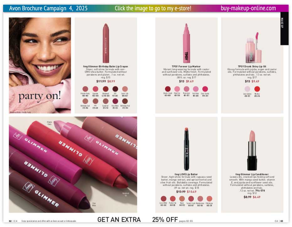 view Avon Campaign 4 Book Online | Avon Glimmer Birthday Balm Lip Conditioner Lip Butter TPSY 