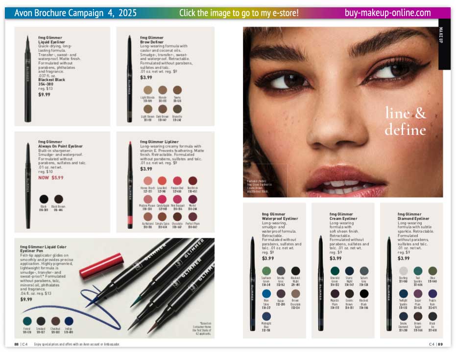 view Avon Catalog Campaign 4 Online | Avon Glimmer Liner Brow Definer 