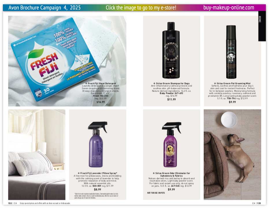 view Avon Catalog Campaign 4 Online | Fresh Fiji Detergent Freshener Spray Sirius Pet Grooming 