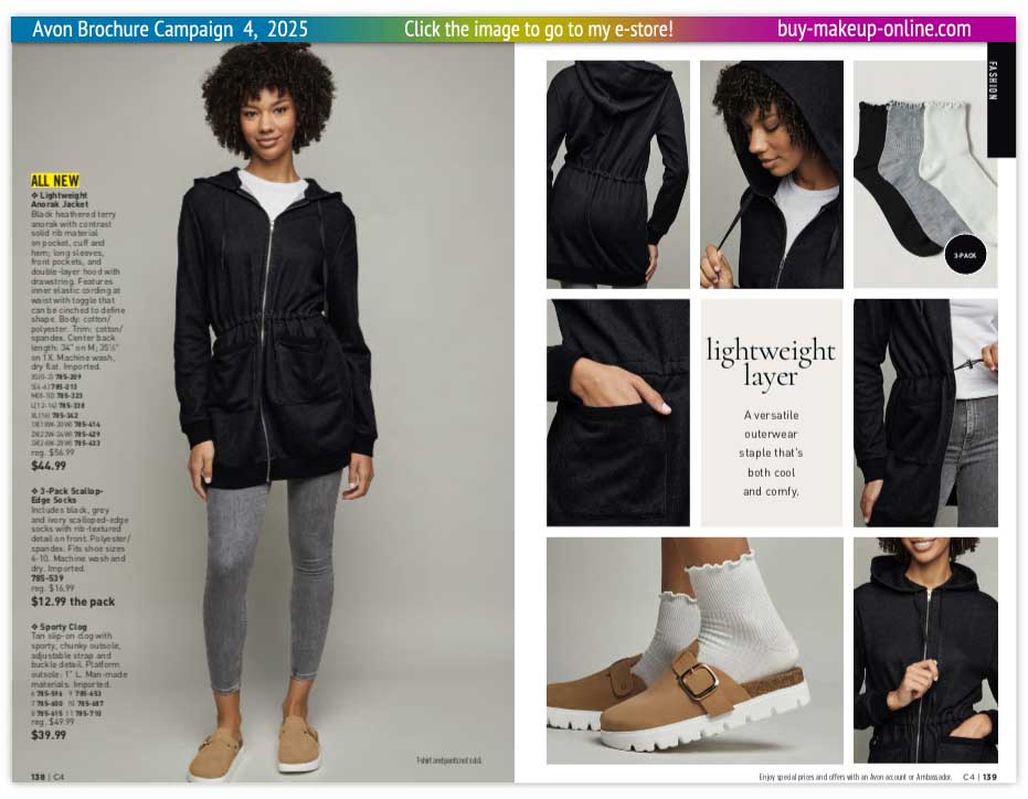 view Avon Catalog Campaign 4 Online | Avon Lightweight Anorak Jacket 