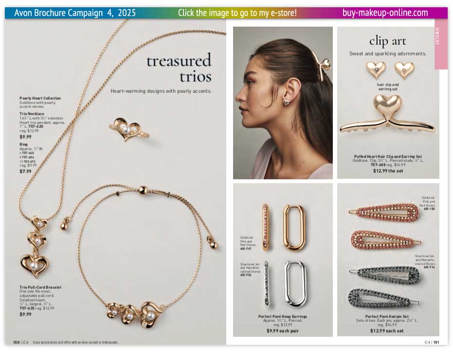 view Avon Catalog Campaign 4 Online | Avon Jewelry Pearly Heart Collection 