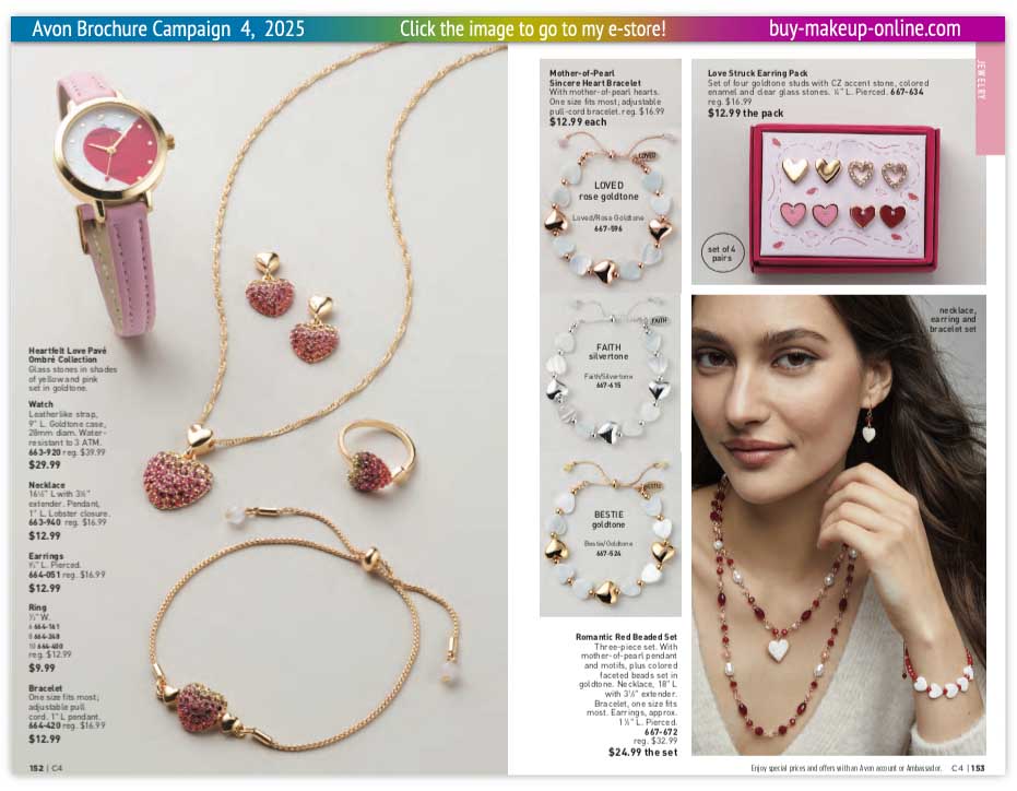 view Avon Catalog Campaign 4 Online | Avon Jewelry Heartfelt Love Collection 