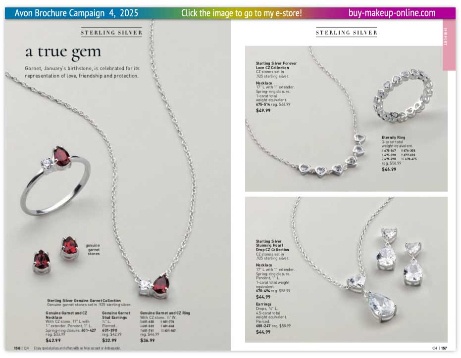 view Avon Catalog Campaign 4 Online | Avon Jewelry Sterling Silver Collection 