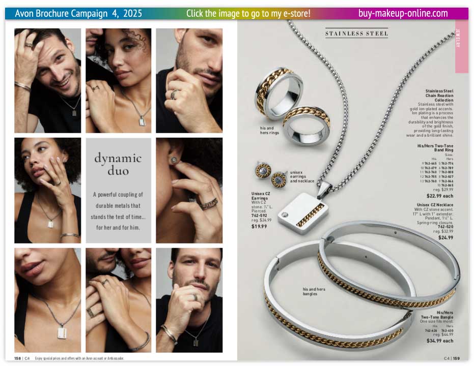 view Avon Catalog Campaign 4 Online | Avon Jewelry Stainless Steel Collection 