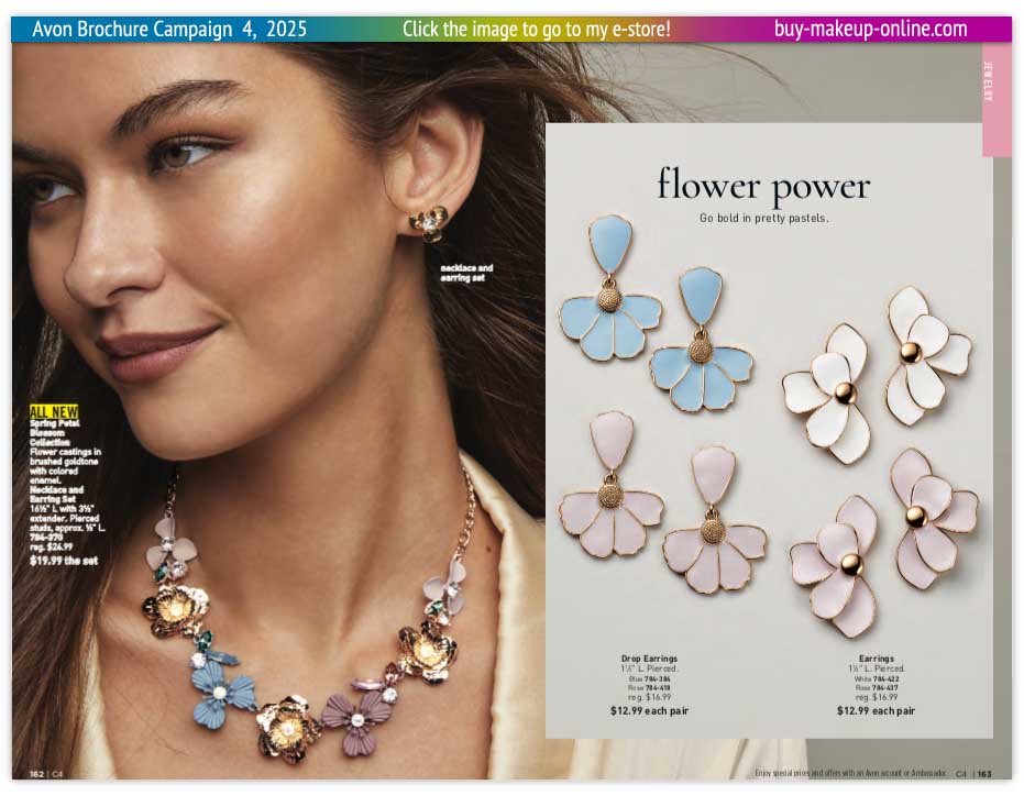 view Avon Catalog Campaign 4 Online | Avon Jewelry Spring Petal Blossom Collection 