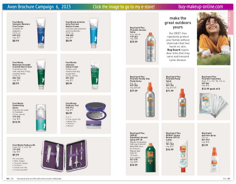 view Avon Brochures Online Campaign 6 | Avon Foot Works Foot Care Bug Guard 