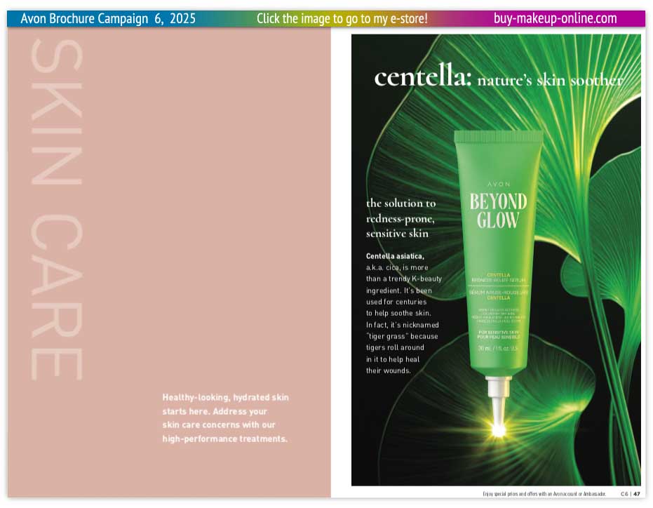 view Avon Campaign 6 Catalogs Online | Avon Beyond Glow Centella 