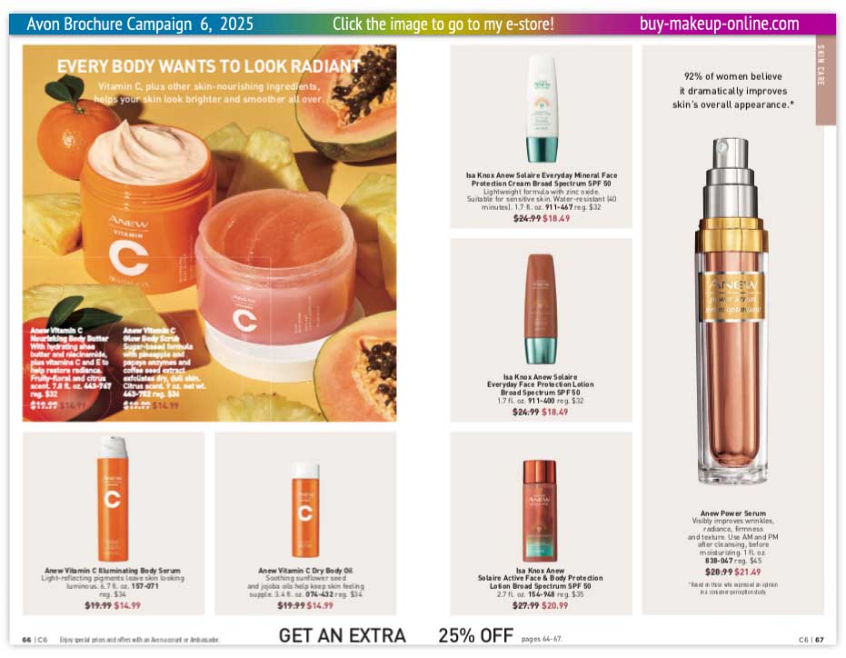 New Avon Campaign 6 book Online | Avon Anew Power Serum Anew Solaire Anew Vitamin C 