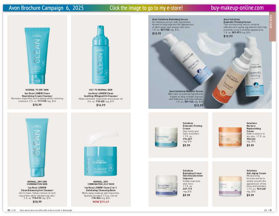 Avon Book Catalog Campaign 6 Online | Avon Solutions Cream Serum LXNEW Clean 