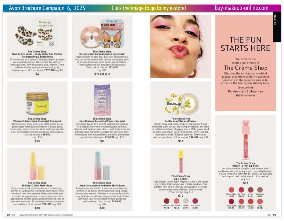 view Avon Catalog Campaign 6 Online | Avon The Creme Shop 