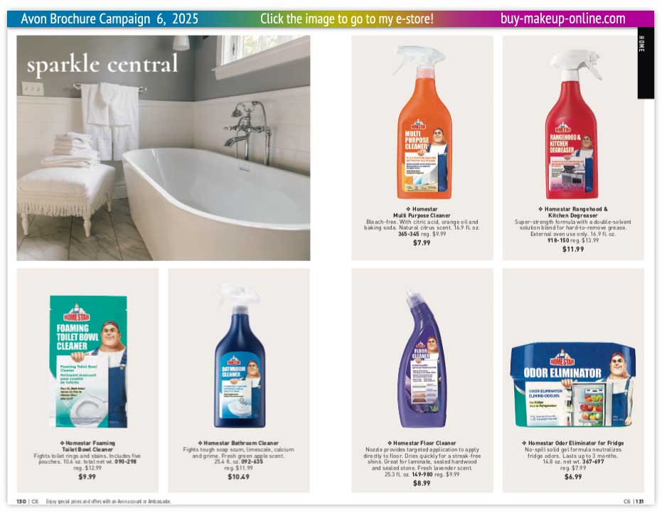 view Avon Catalog Campaign 6 Online | Avon HomeStar Cleaning Products 