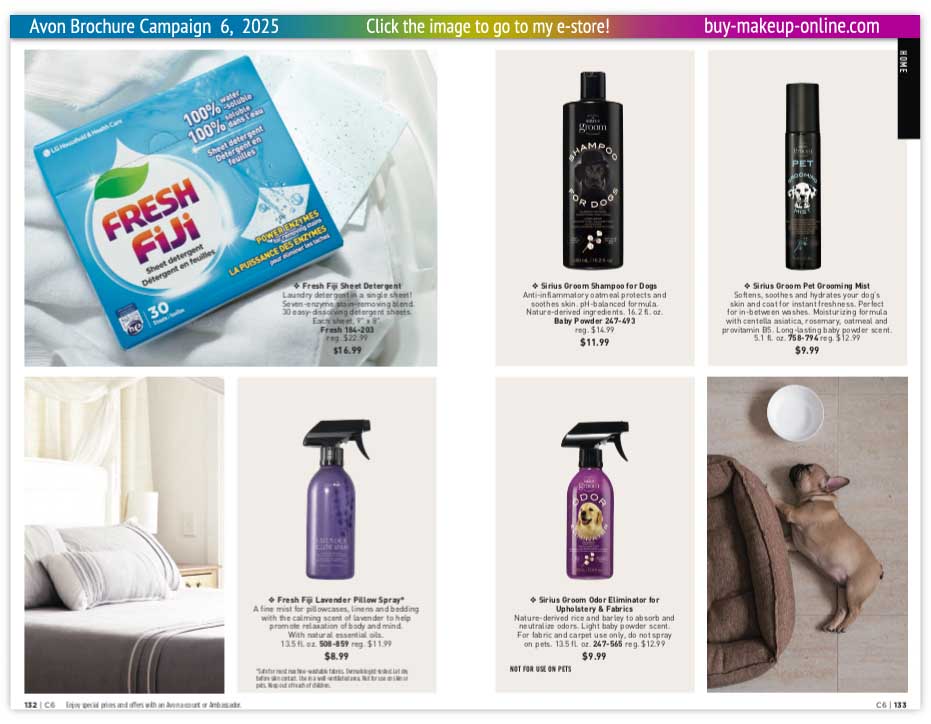 view Avon Catalog Campaign 6 Online | Fresh Fiji Detergent Freshener Spray Sirius Pet Grooming 