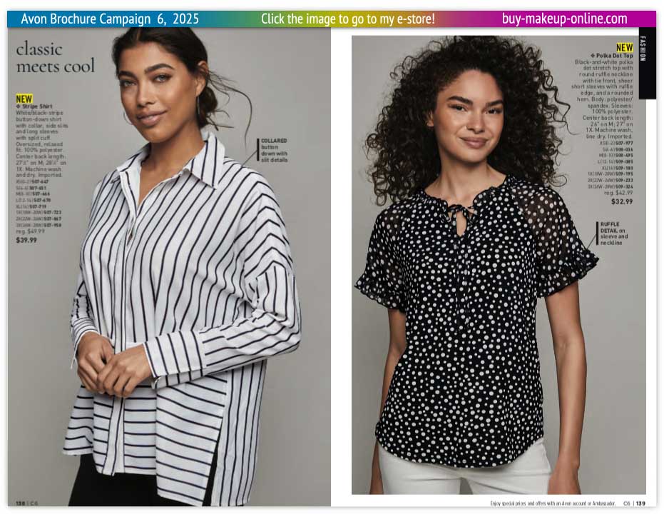 view Avon Catalog Campaign 6 Online | Avon Fashion Stripe Shirt 