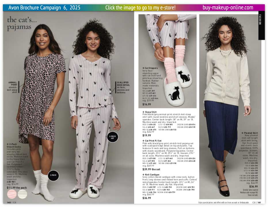 view Avon Catalog Campaign 6 Online | Avon Fashion Animal Print PJs 