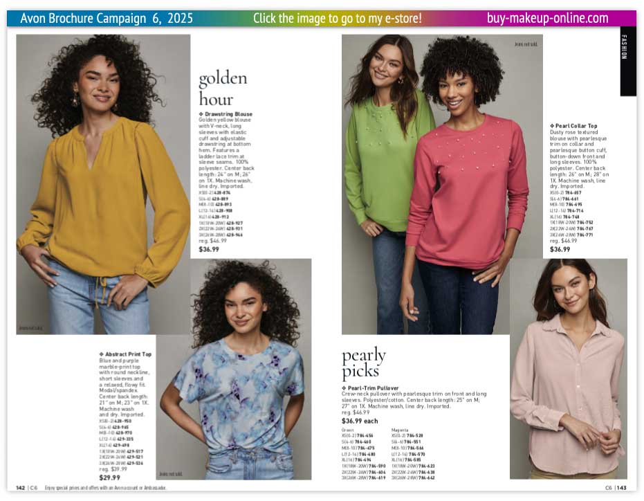 view Avon Catalog Campaign 6 Online | Avon Fashion Drawstring Blouse 