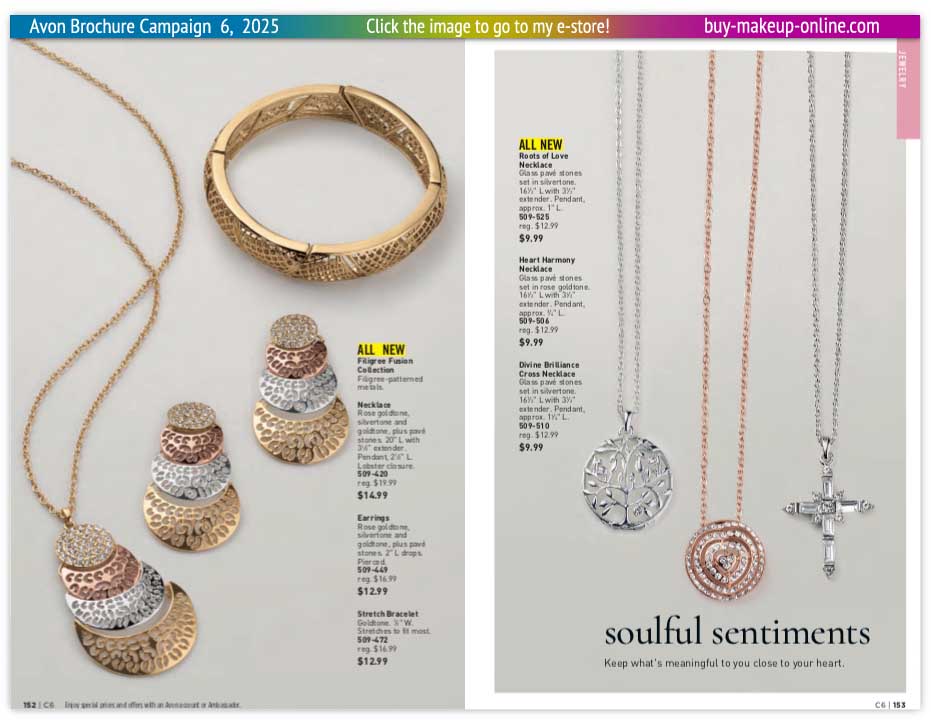 view Avon Catalog Campaign 6 Online | Avon Jewelry Filigree Fusion Collection 