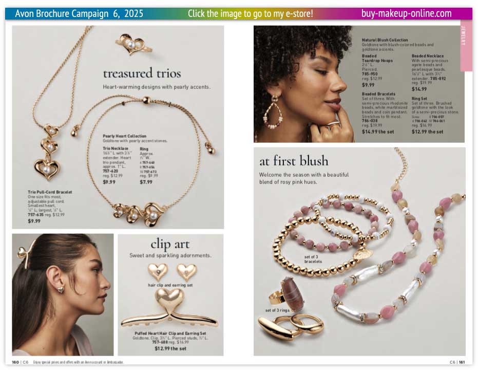 view Avon Catalog Campaign 6 Online | Avon Jewelry Treasure Trios Collection 