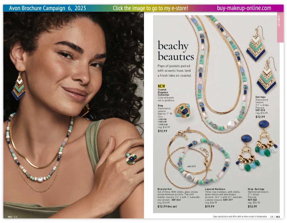 view Avon Catalog Campaign 6 Online | Avon Jewelry Beachy Beauties Collection 