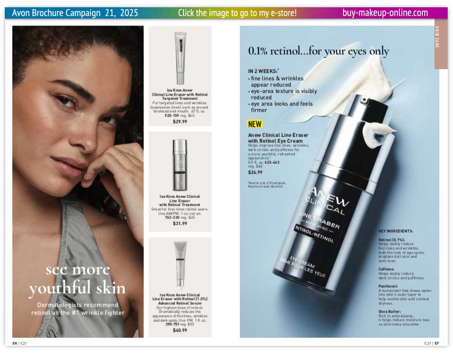 New Avon Campaign 21 book Online | Avon Anew Clinical Line Eraser Retinol Cream