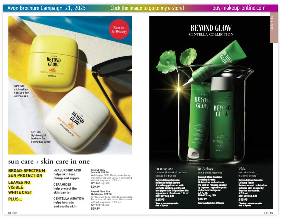 New Avon Campaign 21 book Online | Avon Beyond Glow SPF Hyaluronic Acid Centella