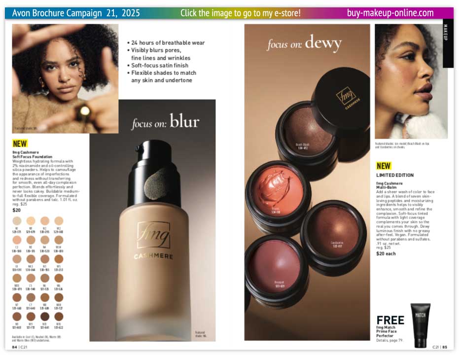view Avon Campaign 21 Catalog Online | Avon Cashmere Soft Focus Foundation Concealer Multi Balm